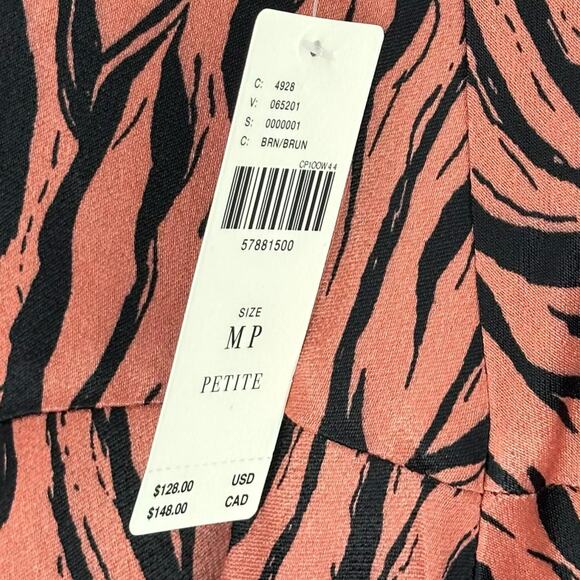 ANTHROPOLOGIE Elyse Tiger Animal Print Slip Midi Dress Women's Size MP NWT - Picture 8 of 9